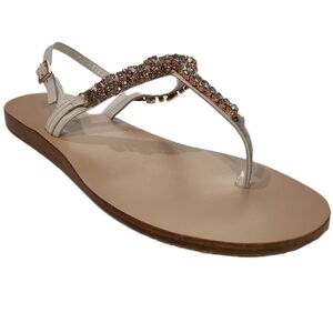 100% CAPRI All Leather Italian Sandal, Handmade & Lots of BLING 39